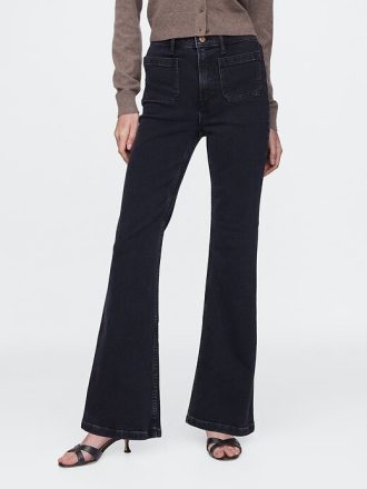 Jeans a zampa anni ’70 a vita alta