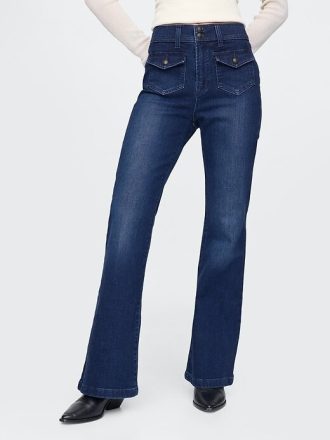 Jeans a zampa anni ’70 a vita alta