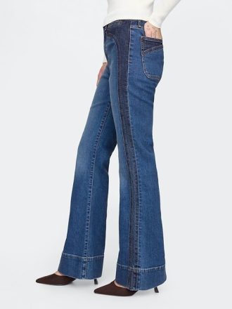 Jeans a zampa anni ’70 a vita alta