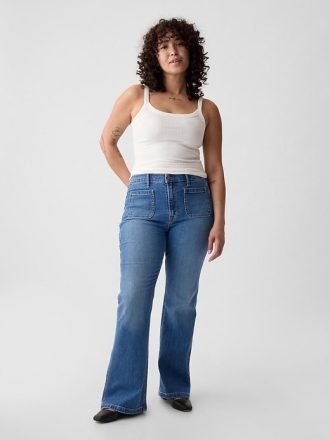 Jeans a zampa anni ’70 a vita alta