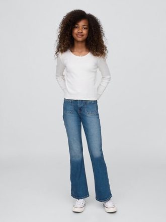 Jeans a zampa anni ’70 a vita alta per bambini