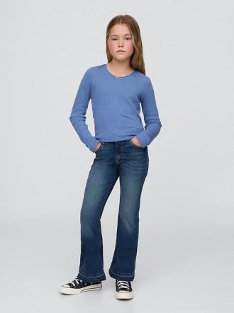Jeans a zampa anni ’70 a vita alta per bambini