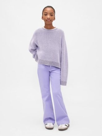 Jeans a zampa anni ’70 a vita alta per bambini