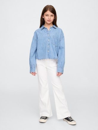 Jeans a zampa anni ’70 a vita alta per bambini