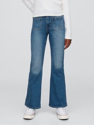 Jeans a zampa anni ’70 a vita alta per bambini