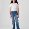 Jeans a zampa incrociati a vita alta per bambini Jeans a zampa incrociati a vita alta per bambini