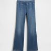 Jeans a zampa incrociati a vita alta per bambini Jeans a zampa incrociati a vita alta per bambini
