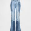 Jeans a zampa patchwork anni ’70 a vita alta