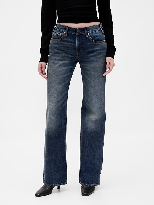 Jeans a zampa rilassati a vita media Jeans a zampa rilassati a vita media