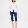Jeans Capri a vita alta e cropped