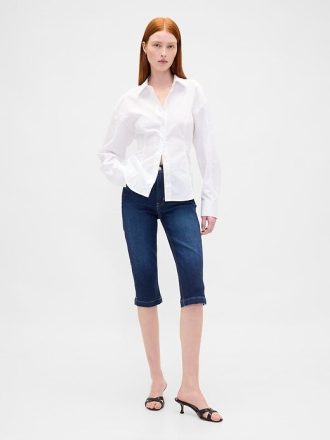 Jeans Capri a vita alta e cropped