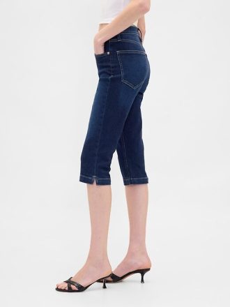 Jeans Capri a vita alta e cropped