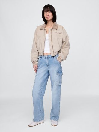 Jeans cargo larghi anni ’90 a vita media