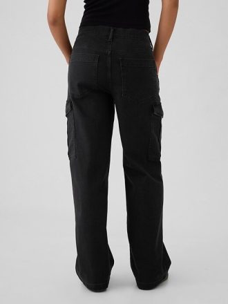 Jeans cargo larghi anni ’90 a vita media