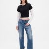 Jeans crop rilassati a vita media Jeans crop rilassati a vita media