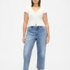 Jeans crop rilassati a vita media Jeans crop rilassati a vita media
