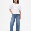 Jeans crop rilassati ultra morbidi a vita media per bambini Jeans crop rilassati ultra morbidi a vita media per bambini