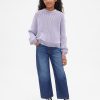 Jeans crop rilassati ultra morbidi a vita media per bambini Jeans crop rilassati ultra morbidi a vita media per bambini