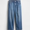 Jeans crop rilassati ultra morbidi a vita media per bambini Jeans crop rilassati ultra morbidi a vita media per bambini