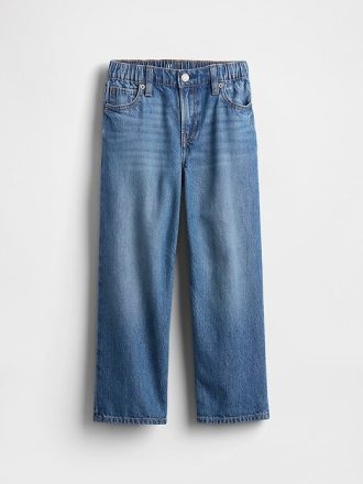 Jeans crop rilassati ultra morbidi a vita media per bambini
