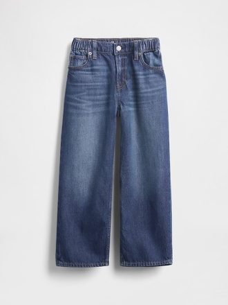 Jeans crop rilassati ultra morbidi a vita media per bambini
