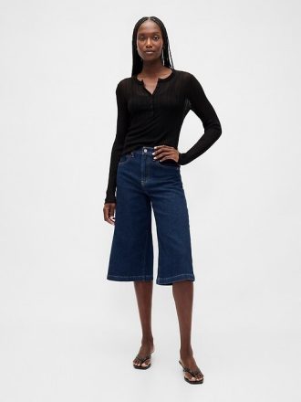 Jeans culotte a vita alta