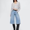 Jeans culotte in denim a vita alta Jeans culotte in denim a vita alta