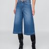 Jeans culotte in denim a vita alta Jeans culotte in denim a vita alta