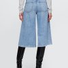 Jeans culotte in denim a vita alta Jeans culotte in denim a vita alta
