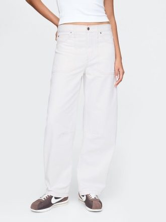 Jeans da carpentiere a vita alta