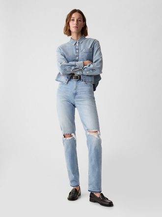 Jeans dritti e a vita alta