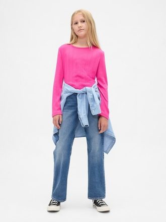 Jeans dritti e rilassati a vita bassa per bambini