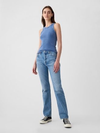 Jeans dritti rigidi a vita alta anni ’90