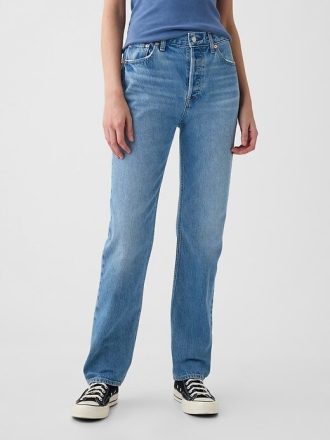 Jeans dritti rigidi a vita alta anni ’90