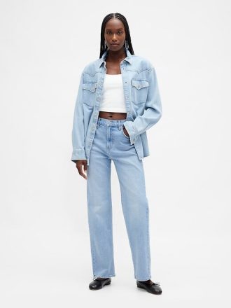 Jeans dritti rilassati a vita alta