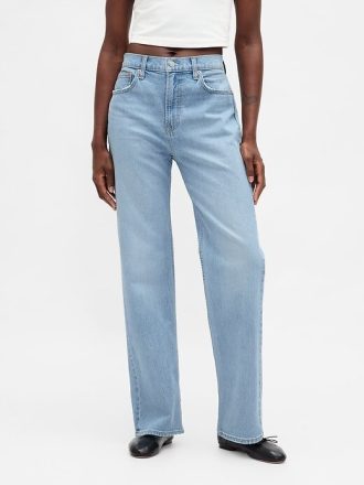 Jeans dritti rilassati a vita alta