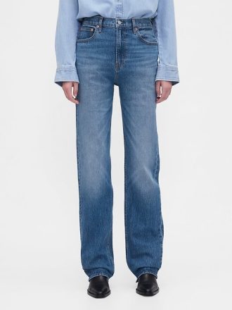 Jeans dritti rilassati a vita alta