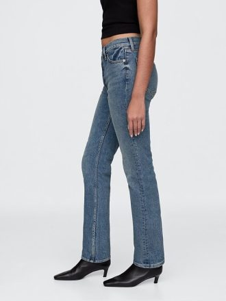 Jeans dritti slim anni ’90 a vita alta incrociati