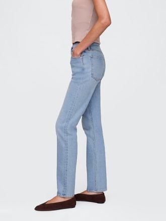 Jeans dritti slim anni ’90 a vita alta incrociati