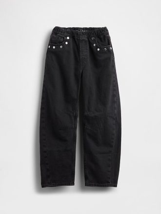 Jeans Easy Barrel a vita alta con borchie per bambini