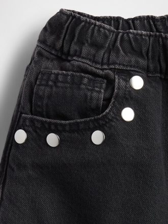 Jeans Easy Barrel a vita alta con borchie per bambini
