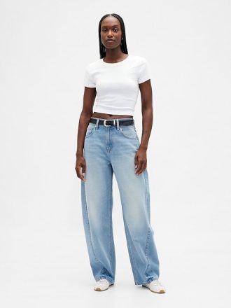 Jeans larghi a vita alta