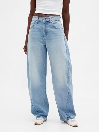 Jeans larghi a vita alta