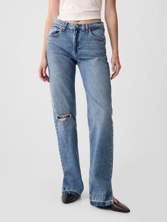 Jeans larghi anni ’90 a vita media