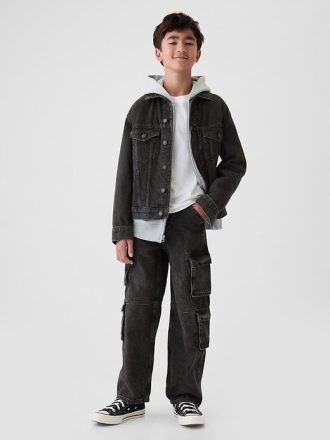 Jeans larghi cargo doppi per bambini