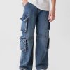 Jeans larghi cargo doppi per bambini