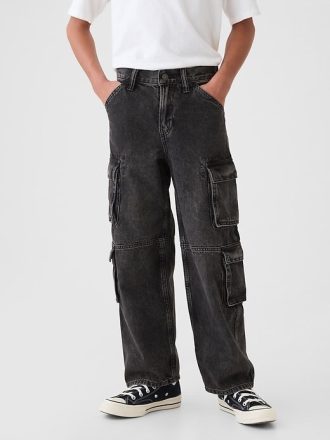 Jeans larghi cargo doppi per bambini