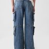 Jeans larghi cargo doppi per bambini