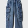 Jeans larghi cargo doppi per bambini