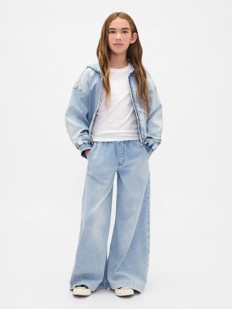 Jeans larghi e comodi in maglia a vita bassa per bambini